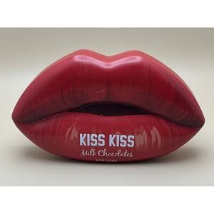 Empty Red Lips Metal Candy Tin Kiss Kiss Valentine's Day Collectible Gift Box